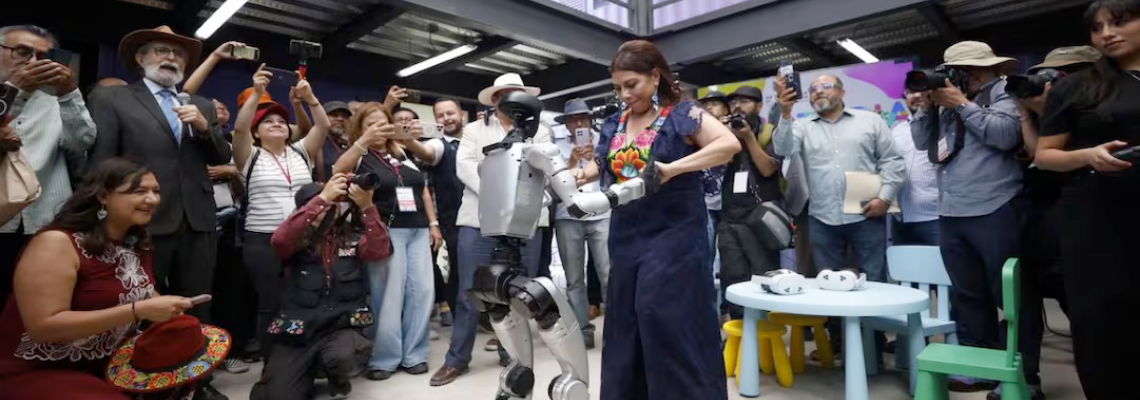 Tecnología con ritmo: Brugada baila con robot en nueva Utopía