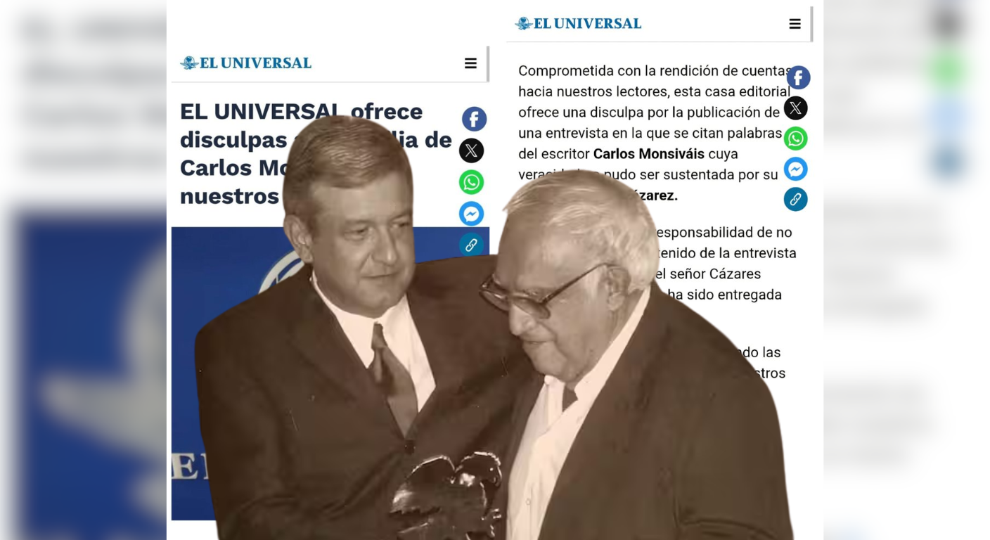 El Universal se disculpa por el caso Monsiváis-AMLO