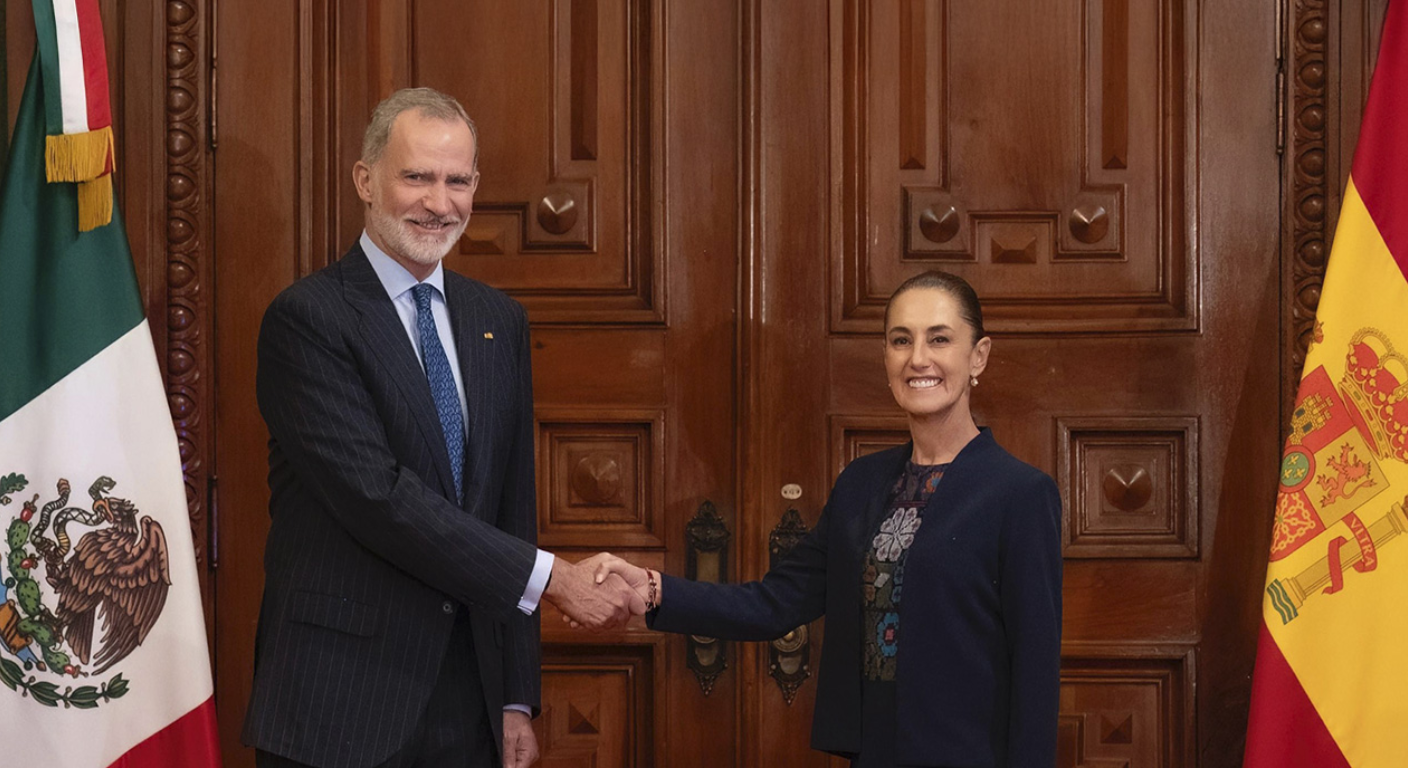 Sheinbaum recibe al rey Felipe VI en Palacio Nacional
