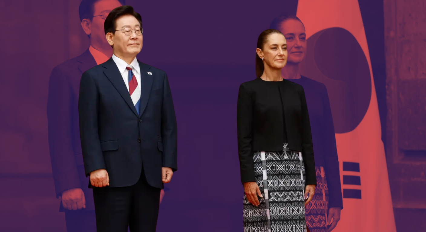 Sheinbaum recibe al presidente de Corea del Sur en Palacio Nacional